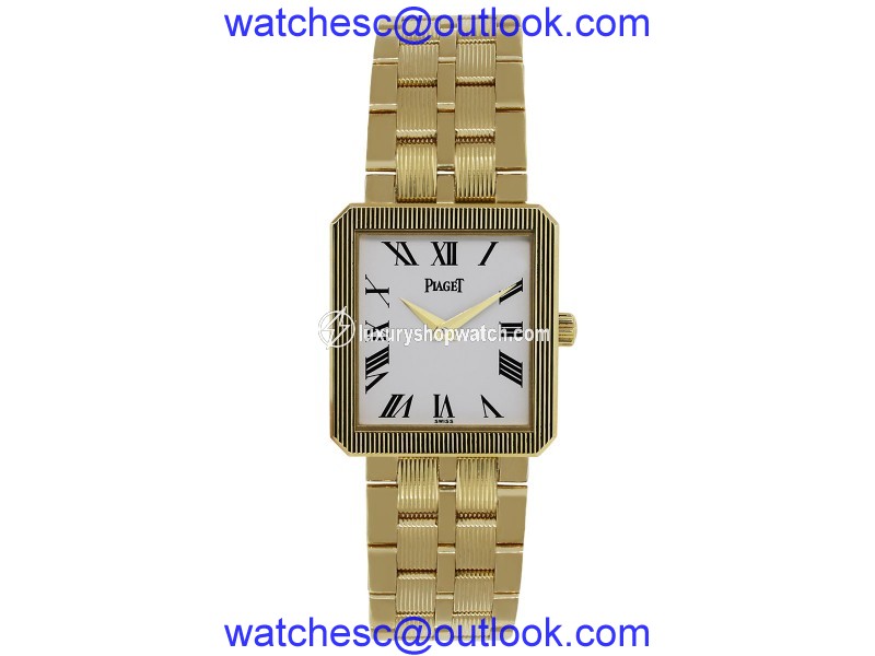 Piaget Protocole M601D 18K Yellow Gold White Dial Quartz 24mm Unisex Watch Piaget