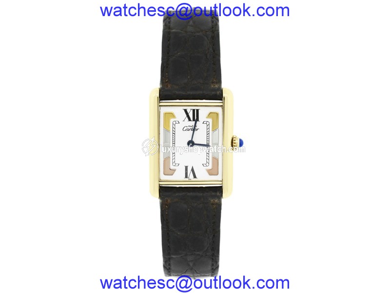 Cartier Must De Vermeil White Tri Color Dial 22mm Womens Vintage Watch Cartier