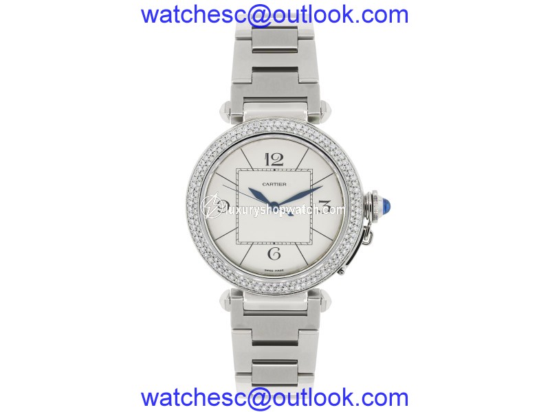 Cartier Pasha 2730 Stainless Steel Diamond Bezel 42mm Mens Watch Cartier