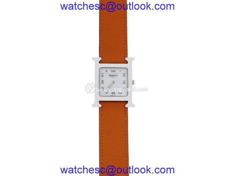 Hermes HH1.510 Stainless Steel & Leather Quartz 26mm Womens Watch Hermes