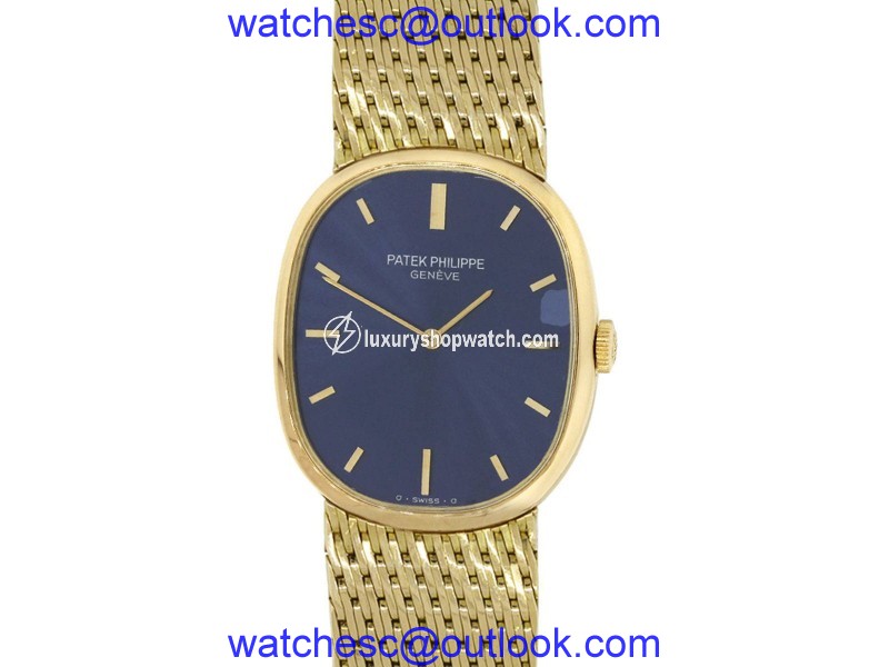 Patek Philippe Ellipse 3748/1 18K Yellow Gold Blue Dial 27mm Womens Watch