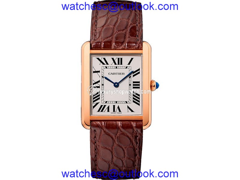 Cartier Tank Solo W5200025 18K Rose Gold and Stainless Steel 34.8mm Quartz Women Watch Cartier
