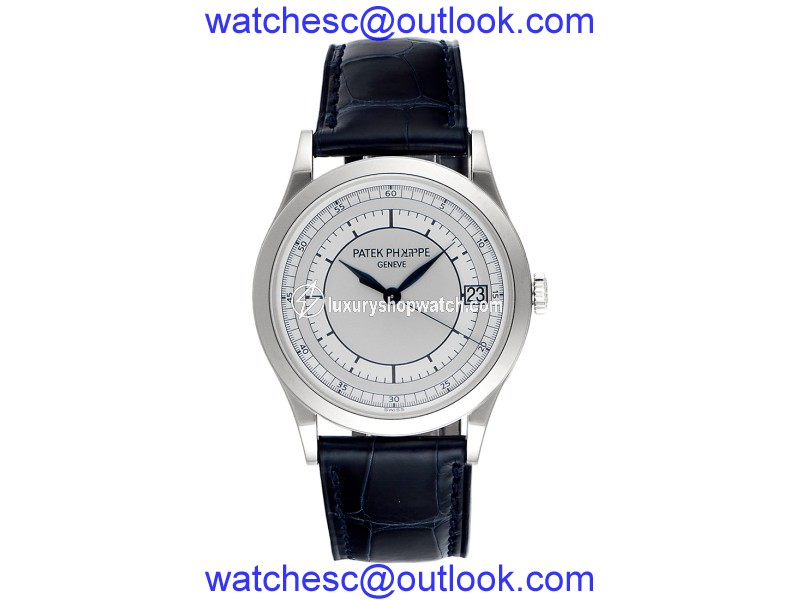 Patek Philippe Calatrava 5296G-001 18K White Gold with Silver Dial Automatic 38mm Mens Watch Patek Phillipe