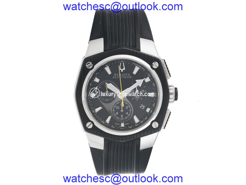 Bulova Accutron Corvara 65B123 Stainless Steel Chronograph 42mm Mens Watch Bulova