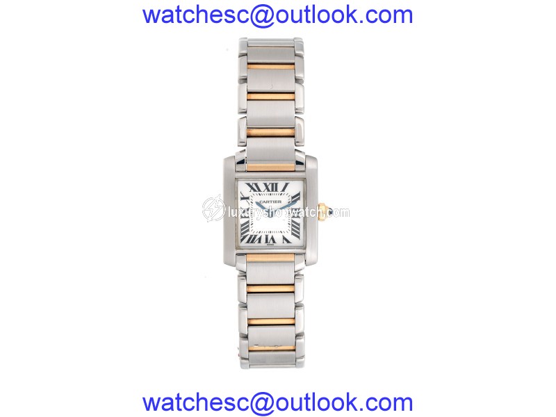 Cartier 18K Yellow Gold Two-Tone Tank Francaise W51007Q4 2300 Womens Watch Cartier