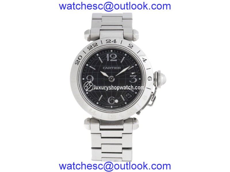 Cartier Pasha 2377 Stainless Steel Black Dial Automatic 36mm Watch Cartier