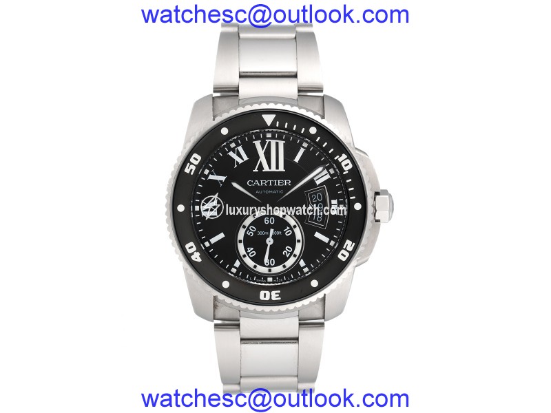 Cartier Calibre de Cartier W7100057 Black Dial Stainless Steel 42mm Mens Watch Cartier