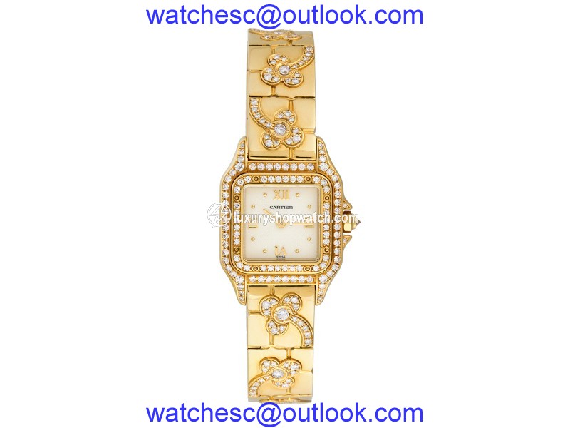 Cartier Panthere 18k Yellow Gold Diamond Ladies Watch Cartier