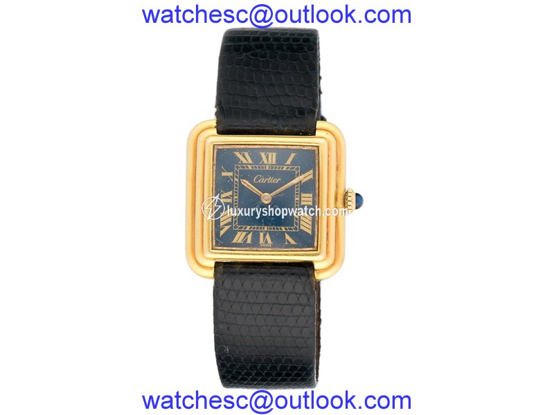 Cartier 18K Gold Electroplated Stainless Steel Manual Wind 28mm Womens Vintage Watch Cartier