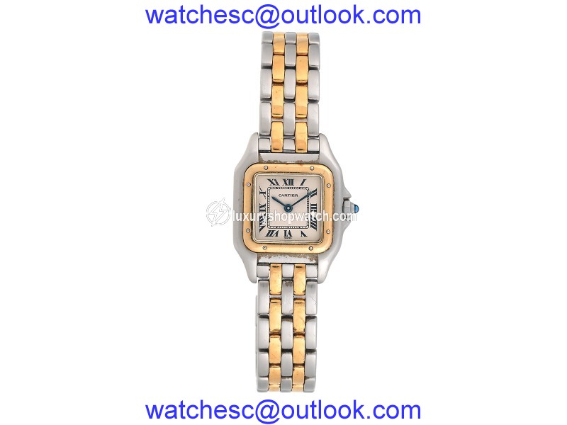 Cartier Small Panthere Two Tone 18k Yellow Gold and Steel Quartz Womens Watch Cartier