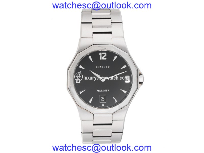 Concord Mariner 14E71891 Stainless Steel Black Dial Swiss 38mm Mens Watch Concord