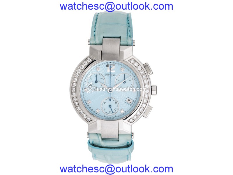 Concord La Scala Steel Quartz Chronograph 14.c5.1891 Diamond 38mm Womens Watch Concord