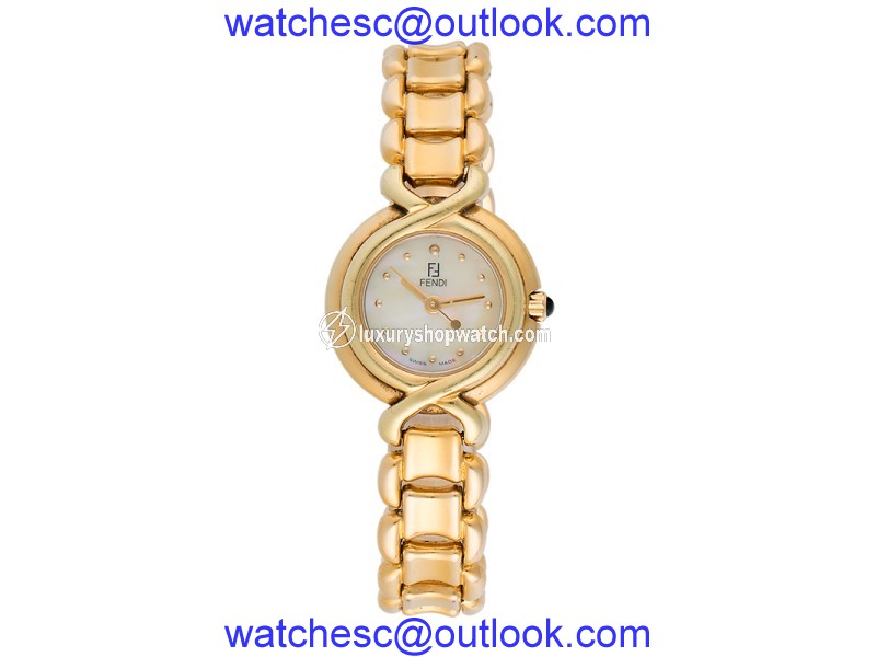 Fendi Gold Plated Stainless Steel Quartz 26mm Womens Watch Fendi