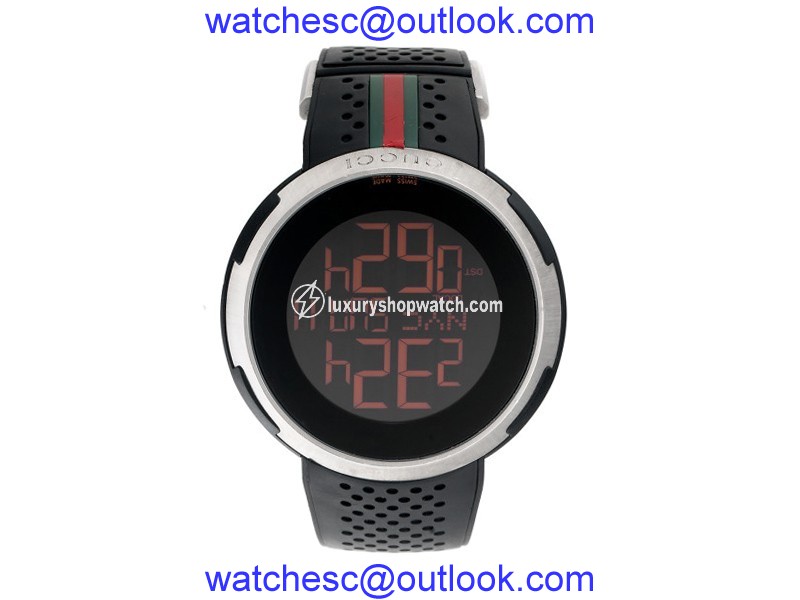 Gucci 114.1 YA114202 Polished Steel Digital 44mm Mens Watch Gucci