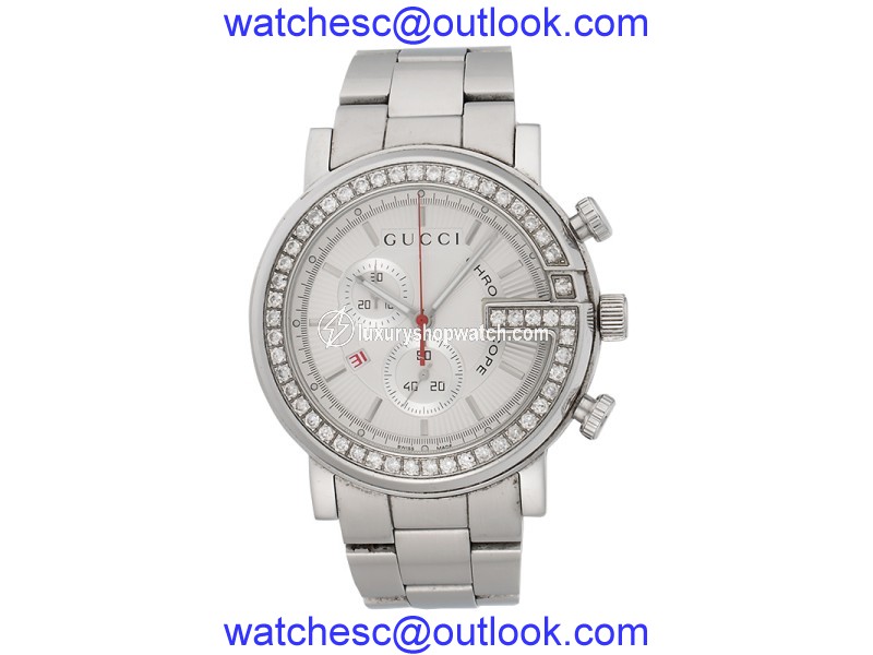 Gucci "G" Chrono 101 Stainless Steel with Diamond Quartz 48mm Mens Watch Gucci