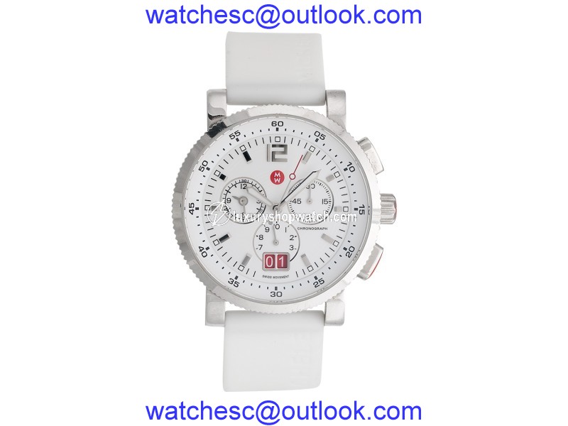 Michele MW01K00D9001 Sport Sail Large Analog-Display Swiss-Quartz Silver-Tone 42mm Womens Watch Michele