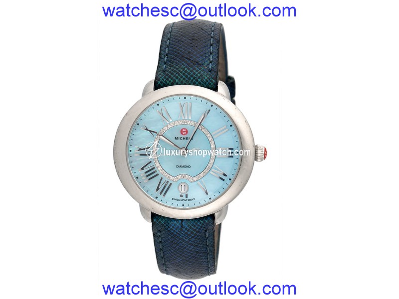 Michele Serein MW21B00A0063 Stainless Steel Blue Diamond Dial 36mm Womens Watch Michele