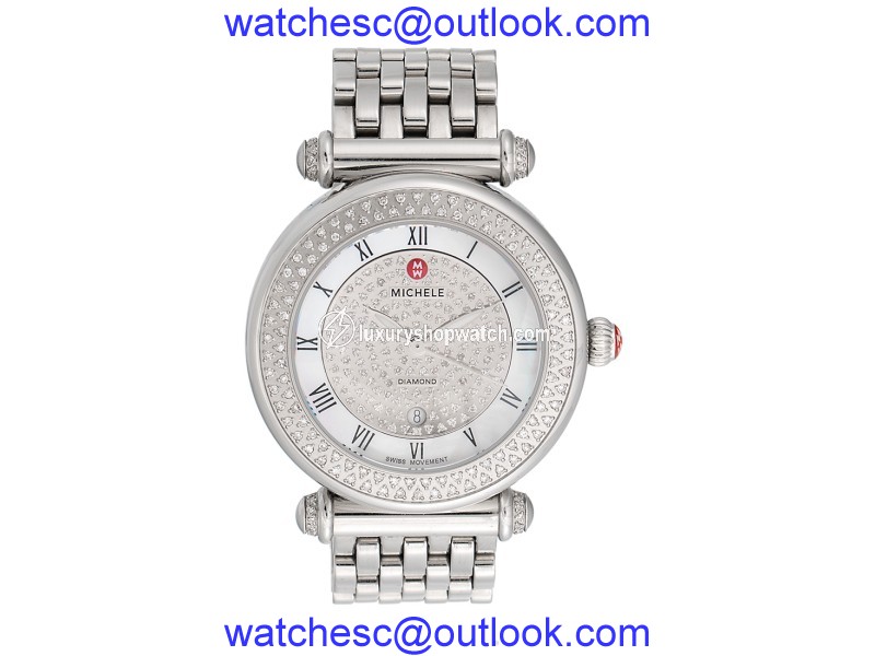 Michele Caber MW16A01A2963 Stainless Steel Diamond Dial 36.5mm Womens Watch Michele