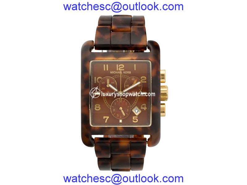 Michael Kors Chronograph MK5497 Tortoise Acetate Women's Bracelet Watch Michael Kors