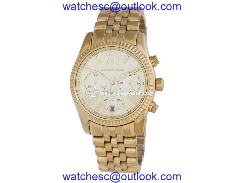 Michael Kors Lexington MK5556 Gold-Tone Stainless Steel Chronograph 38mm Watch Michael Kors