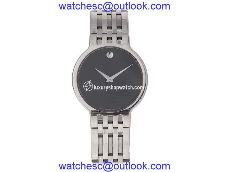 Movado Stainless Steel Museum Black Dial Watch 04 1 14 1010 Movado