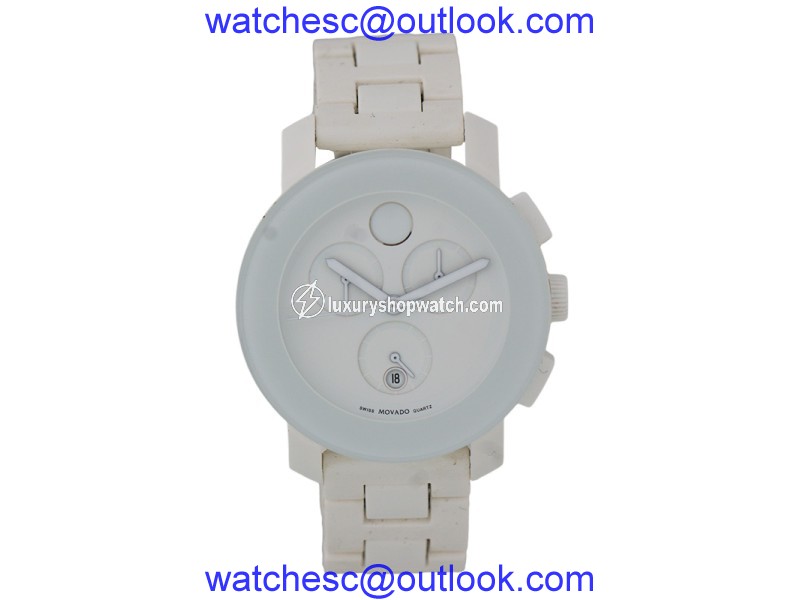 Movado Bold White Mb.01.3.29.6020 Chronograph 38.5mm Watch Movado