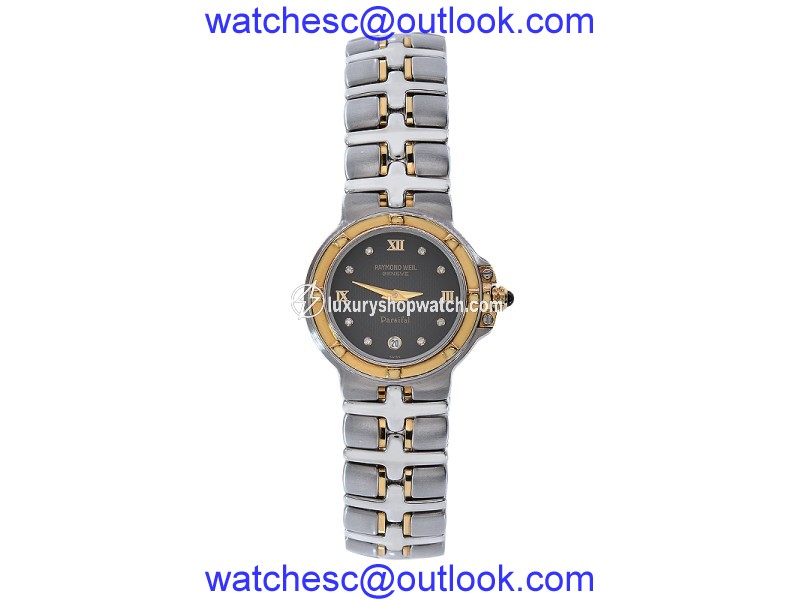Raymond Weil 9990DD 18K Two Tone Black Diamond Dial Parsifal Womens Watch Raymond Weil