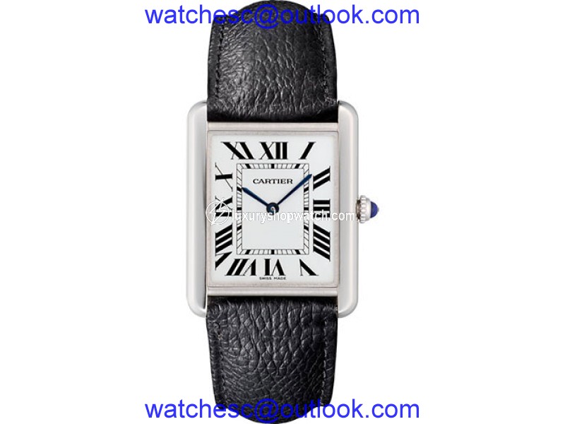 Cartier WSTA0028 Tank Opaline Dial Stainless Steel Quartz Womens Watch