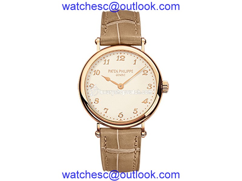 Patek Philippe Ladies Calatrava 18K Rose Gold Watch on Leather Strap 7200R