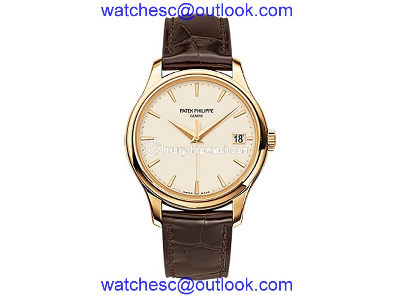 Patek Philippe Calatrava 18K Yellow Gold Watch on Leather Strap 5227J