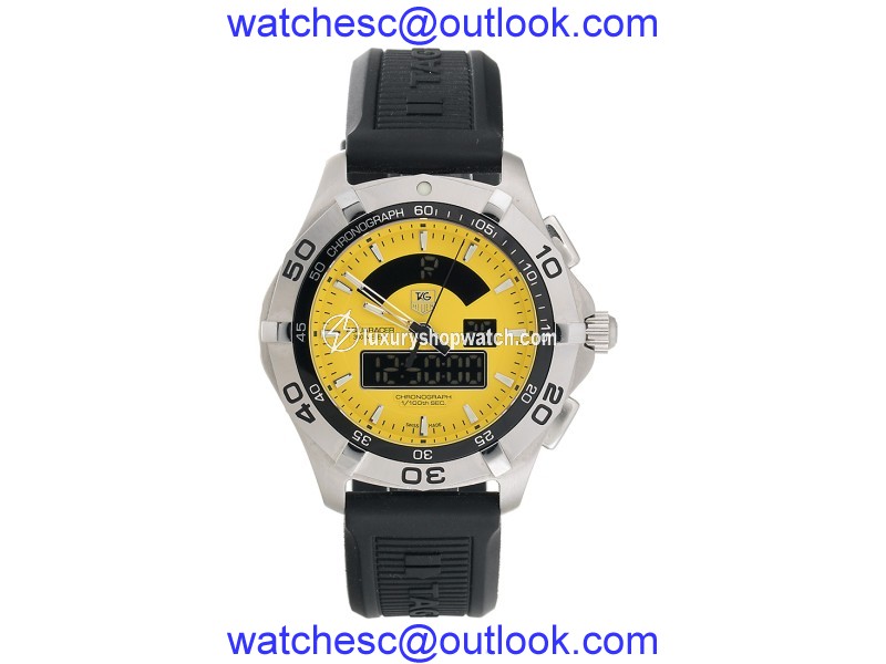 Tag Heuer CAF1011.FT8011 Aquaracer Chronotimer Yellow Dial 43mm Mens WatchTag Heuer CAF1011.FT8011 Aquaracer Chronotimer Yellow Dial 43mm Mens Watch simple