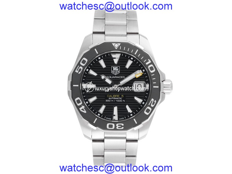 Tag Heuer Aquaracer WAY2110 Stainless Steel Automatic Black Dial 41mm Mens Watch Tag Heuer