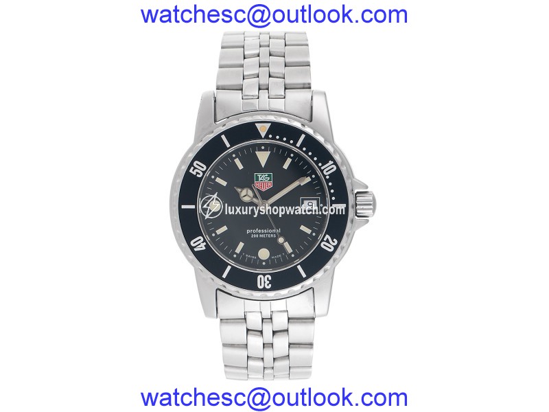 Tag Heuer WD1210-00 Professional Black Dial 40mm Mens Watch Tag Heuer