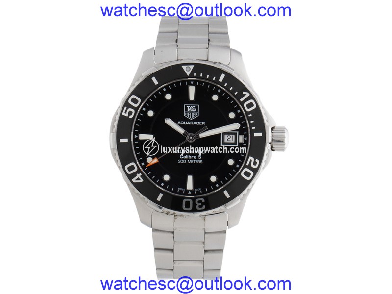 Tag Heuer Men's Aquaracer Calibre 5 Stainless Steel Black Dial Watch WAN2110 Tag Heuer