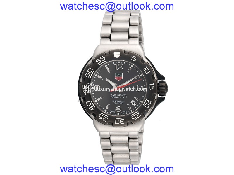 Tag Heuer Formula 1 WAC1210 Stainless Steel Professional Date Black Dial 39mm Unisex Watch Tag Heuer