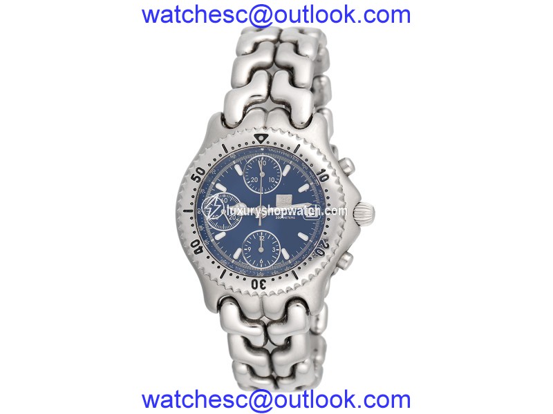 Tag Heuer Link CG2111-R0 Stainless Steel Automatic Blue Dial Chronograph 43mm Mens Watch Tag Heuer