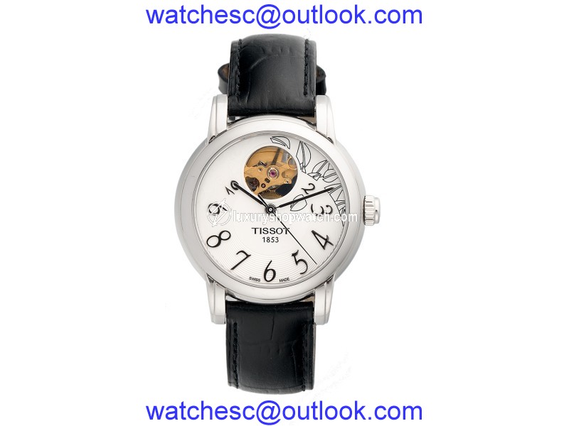 Tissot Lady Heart T050207 Stainless Steel Black Leather 35mm Womens Watch Tissot