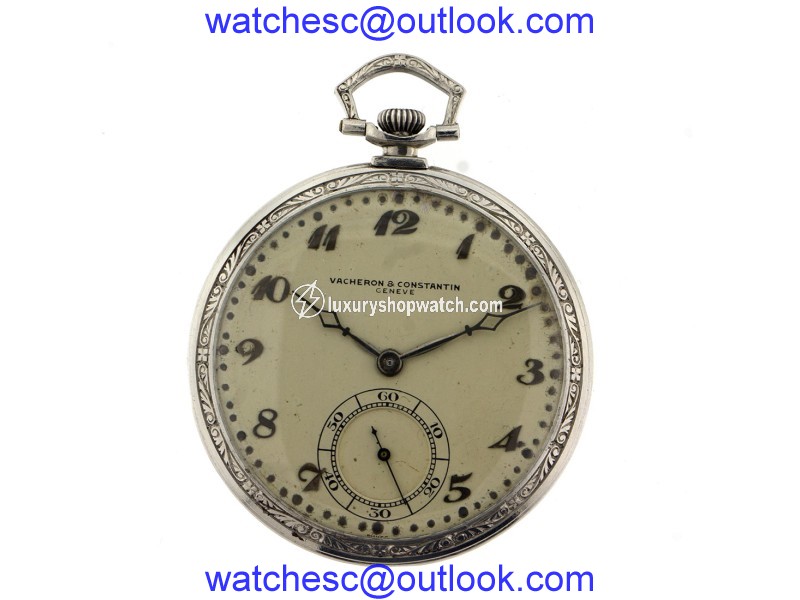 Vacheron Constantin Platinum Open Face Pocket Watch with Monogram Vacheron Constantin